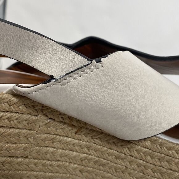 Naturalizer White Slingback Espadrille Sandals A Cross-band Wedges size 12 Wide - Picture 12 of 14